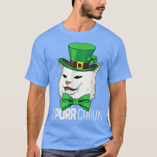 Camiseta Irish Lepurrchaun Purr Smudge Cat Meme Shamrock Ru