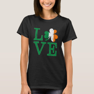 Camiseta Irish Love aflige o Tricolor Shamrock da Rua Paddy