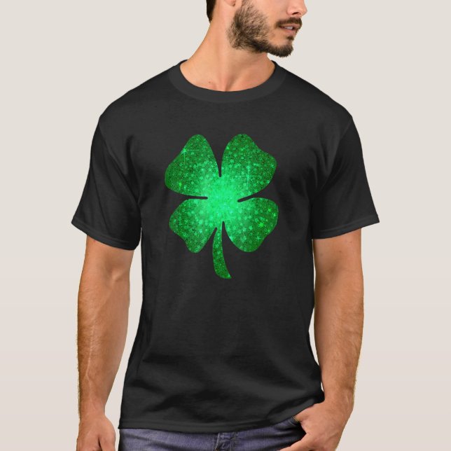 Camiseta Irish Lucky Shamrock Verde Quatro Folhas C Rua Pat (Frente)