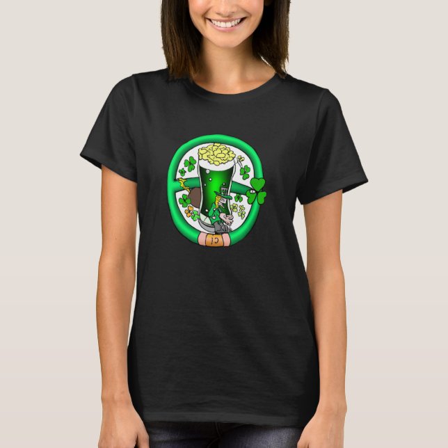 Camiseta Irish lucky shamrock with beer mug St Patrick's Da (Frente)
