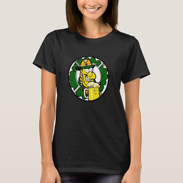 Camiseta Irish lucky shamrock with beer mug St Patricks Day (Frente)