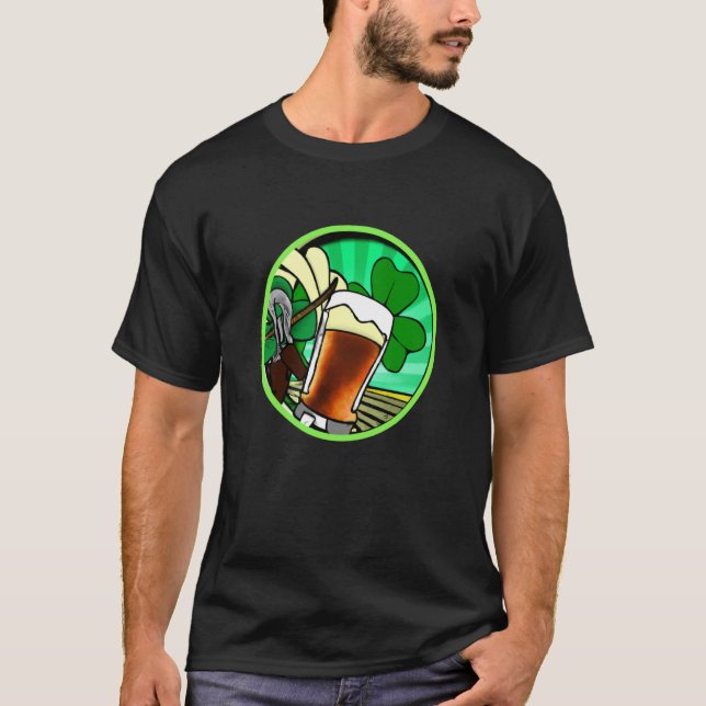 Camiseta Irish lucky shamrock with beer mug St Patricks Day (Frente)