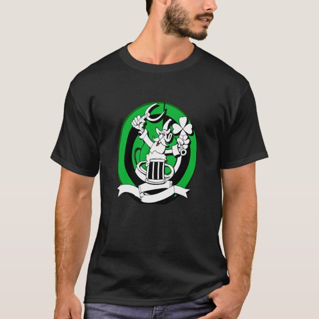 Camiseta Irish lucky shamrock with beer mug St Patricks Day (Frente)