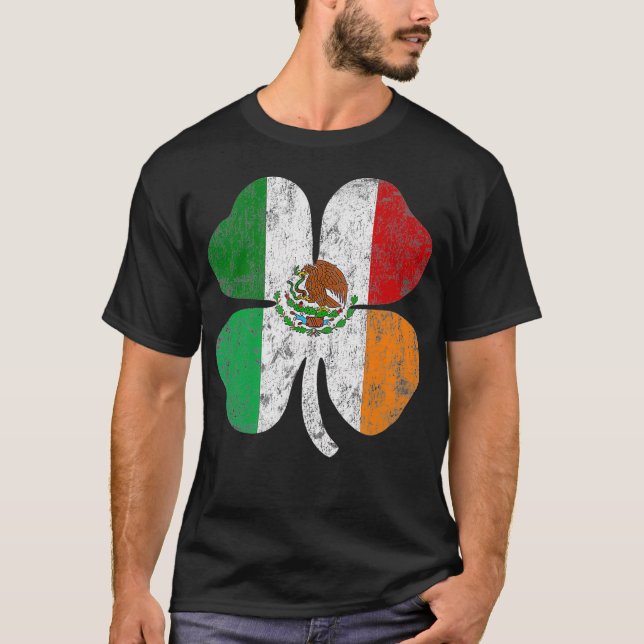 Camiseta Irish Mexicano Flag Ireland Mexico Shamrock Rua (Frente)