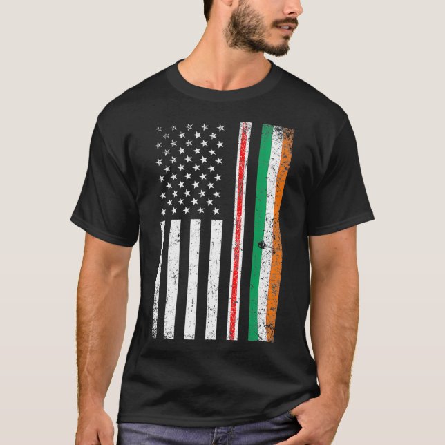 Camiseta Irish Nurse Dia de São Patrício Irish American Fla (Frente)