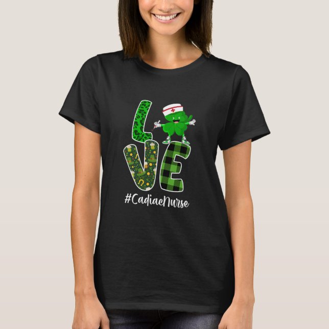 Camiseta Irish Nurse St Patricks Day Gift Love Cadiac (Frente)
