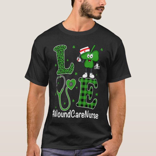 Camiseta Irish Nurse  St Patricks Day Love Wound Care Nurse (Frente)