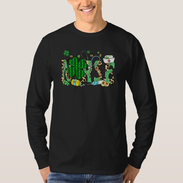 Camiseta Irish Nurse Stethoscope Scrub St Patricks Day Nurs (Frente)