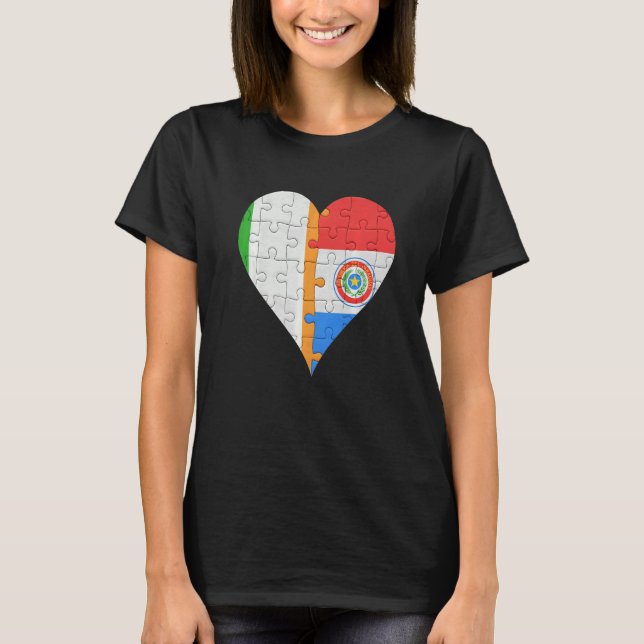 Camiseta Irish Paraguai Flag Heart (Frente)