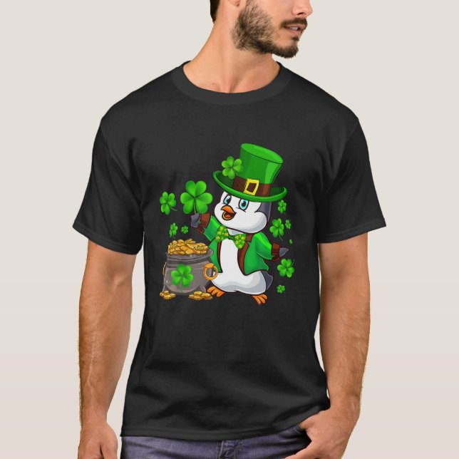 Camiseta Irish Penguin Shamrock St Patricks Day Penguin Iri (Frente)
