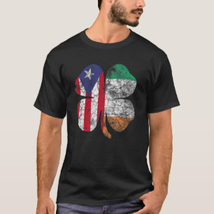 Camiseta Irish Puerto Rican Flag Ireland Shamrock Rua Patro