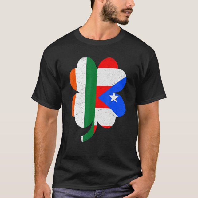 Camiseta Irish Puerto Rican Flag Shamrock St Patricks Day P (Frente)