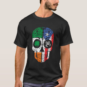 Camiseta Irish Puerto Rican Flag Skull Boricua Porto Rico