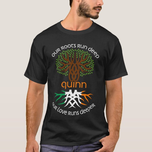 Camiseta Irish QUINN Family Name Our Love Runs Deeper (Frente)