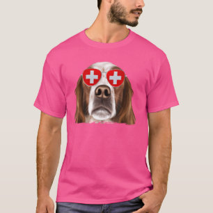 Camiseta Irish Red and White Setor Dog Flag Su Su