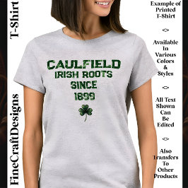 Camiseta Irish Roots, Genes, DNA, Name & Date, Shamrock, 03