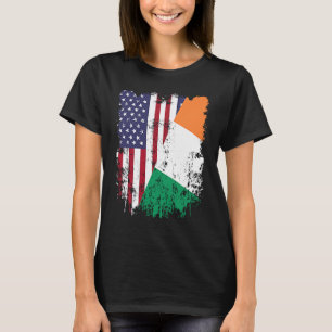 Camiseta Irish Roots Half American Flag Ireland
