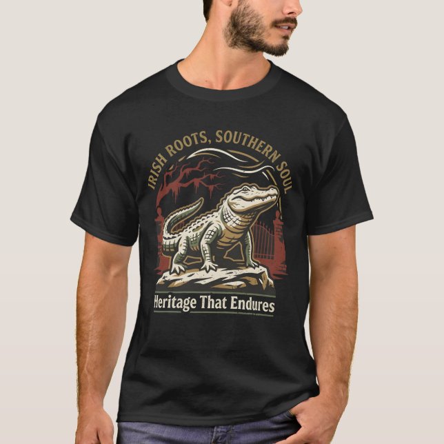 Camiseta Irish Roots Southern Soul Alligator (Frente)
