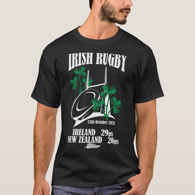 Camiseta Irish Rugby Ireland contra Nova Zelândia All Black (Frente)