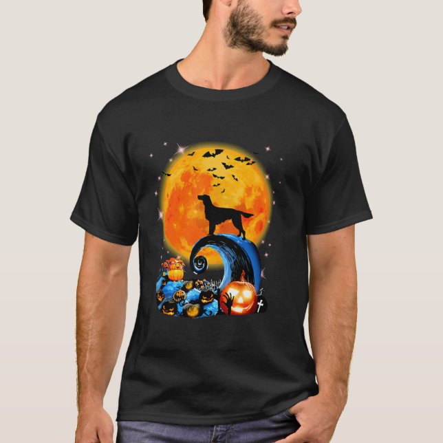 Camiseta Irish Setter E Yellow Moon Halloween Engraçado Cac (Frente)