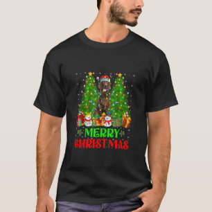 Camiseta Irish Setters Dog Natal Tree Lights Holiday Sa