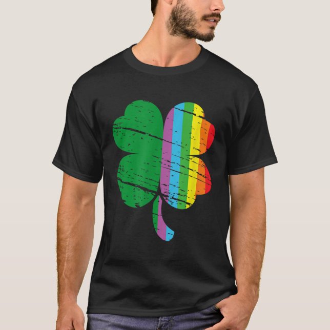Camiseta Irish Shamrock Gay Lgbt St Patricks Day Pride Rain (Frente)