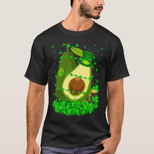 Camiseta Irish Shamrock Leprechaun Avocado St Patrick's Day (Frente)