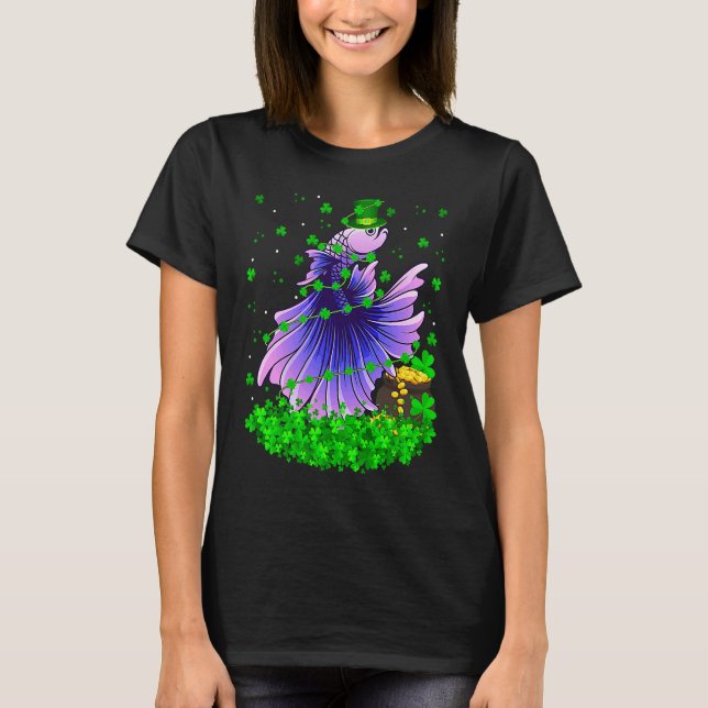 Camiseta Irish Shamrock Leprechaun Betta Fish St Patrick's  (Frente)