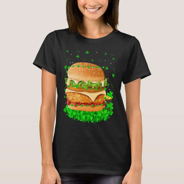 Camiseta Irish Shamrock Leprechaun Burger St Patrick's Day (Frente)