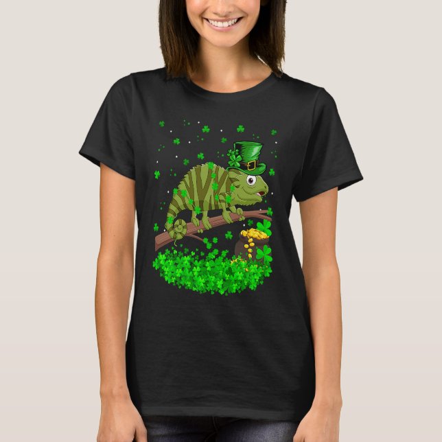 Camiseta Irish Shamrock Leprechaun Chameleon St Patrick's D (Frente)