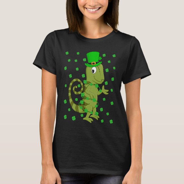 Camiseta Irish Shamrock Leprechaun Chameleon St Patrick's D (Frente)