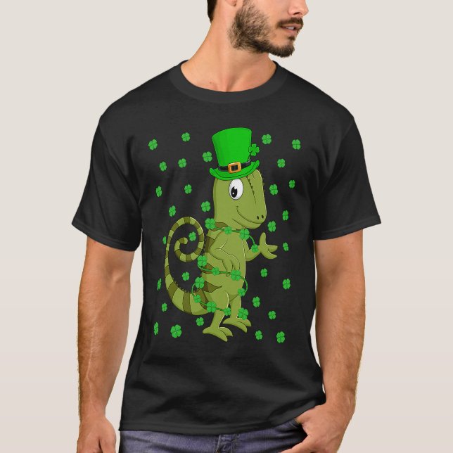 Camiseta Irish Shamrock Leprechaun Chameleon St Patrick's D (Frente)