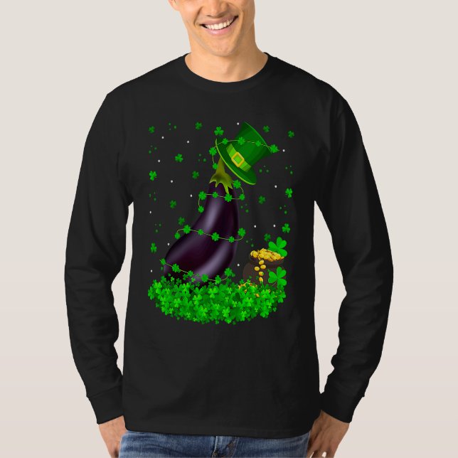 Camiseta Irish Shamrock Leprechaun Eggplant St Patrick's Da (Frente)
