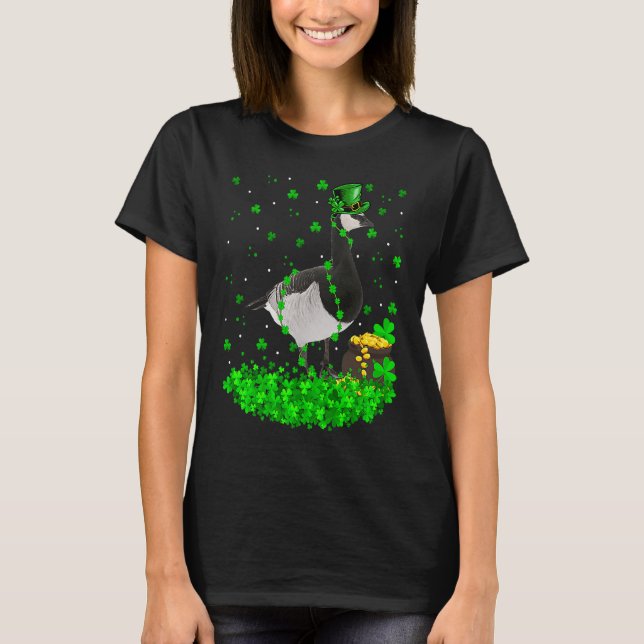 Camiseta Irish Shamrock Leprechaun Goose Bird St Patrick's  (Frente)
