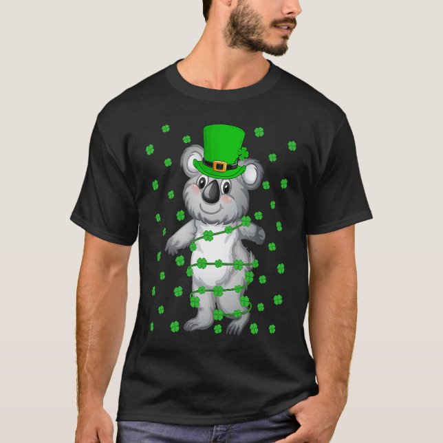 Camiseta Irish Shamrock Leprechaun Koala St Patrick's Day (Frente)