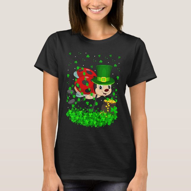 Camiseta Irish Shamrock Leprechaun Ladybird St Patrick's Da (Frente)