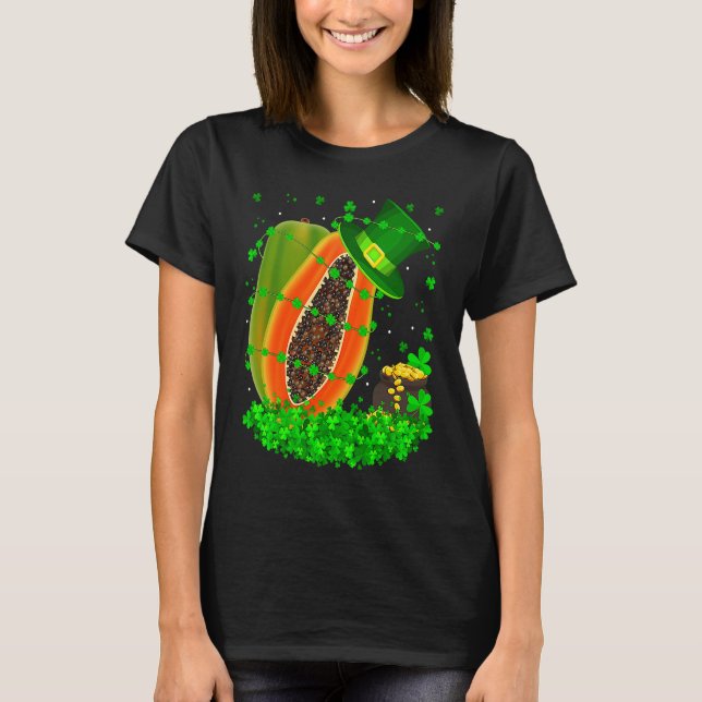 Camiseta Irish Shamrock Leprechaun Papaya St Patrick's Day (Frente)