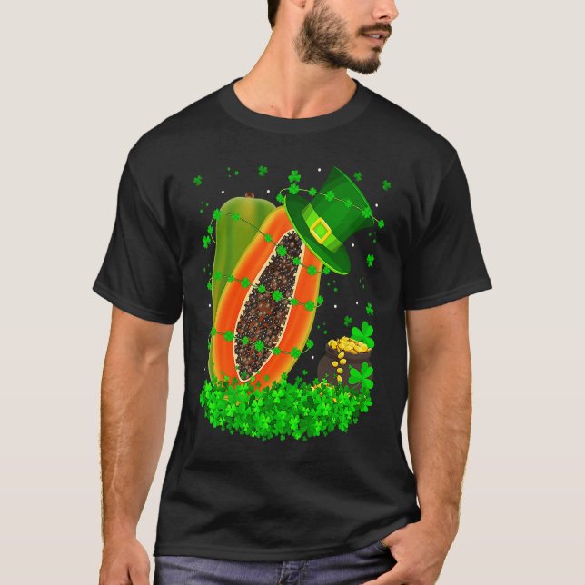 Camiseta Irish Shamrock Leprechaun Papaya St Patrick's Day (Frente)