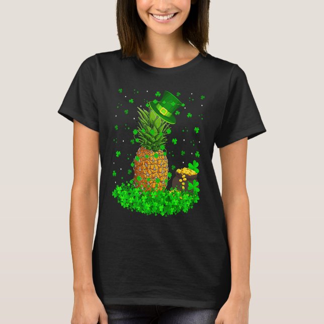 Camiseta Irish Shamrock Leprechaun Pineapple St Patrick's D (Frente)