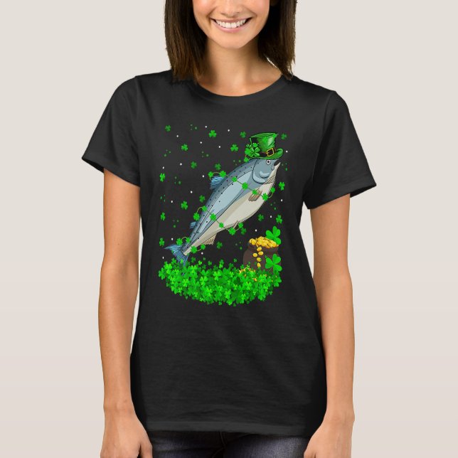 Camiseta Irish Shamrock Leprechaun Salmon Fish St Patrick's (Frente)