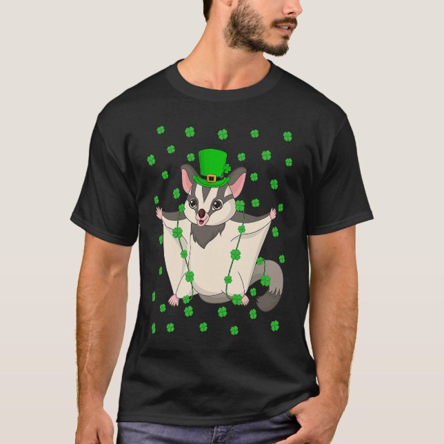 Camiseta Irish Shamrock Leprechaun Sugar Glider St Patrick' (Frente)