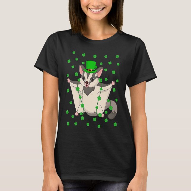 Camiseta Irish Shamrock Leprechaun Sugar Glider St Patrick' (Frente)