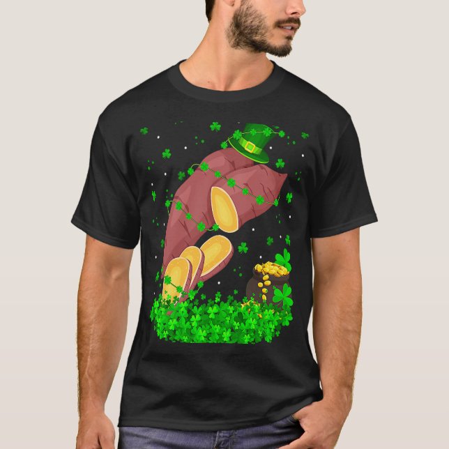 Camiseta Irish Shamrock Leprechaun Sweet Potato St Patrick' (Frente)