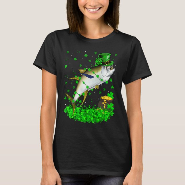 Camiseta Irish Shamrock Leprechaun Tuna Fish St Patrick's D (Frente)