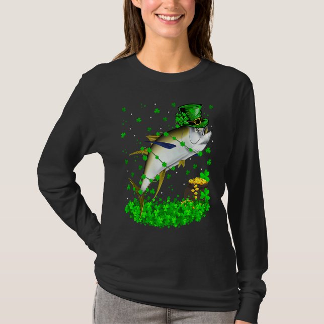 Camiseta Irish Shamrock Leprechaun Tuna Fish St Patrick's D (Frente)