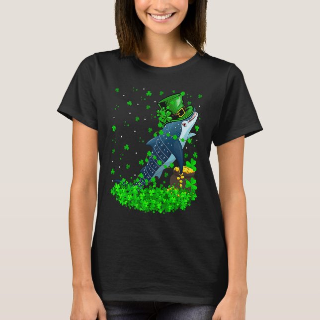 Camiseta Irish Shamrock Leprechaun Whale Shark St Patrick's (Frente)