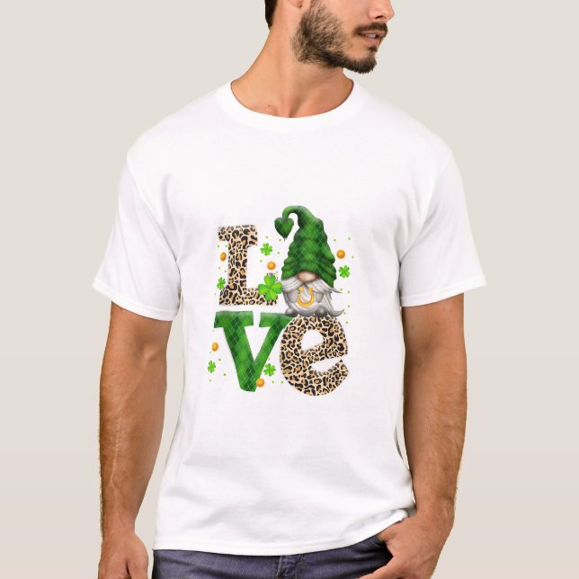 Camiseta Irish Shamrock Lucky Gnomo (Frente)