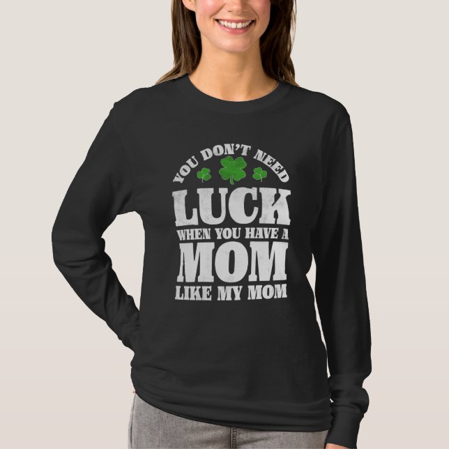Camiseta Irish Shamrock Lucky Mom St Patrick's Day Boys Gir (Frente)