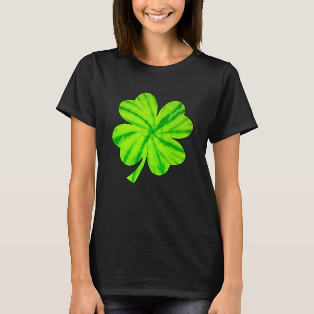 Camiseta Irish Shamrock Tie Dye Happy Dia de São Patrício G (Frente)