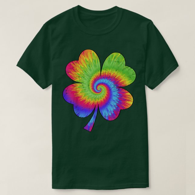 Camiseta Irish Shamrock Tie Dye Happy St Patrick's Day Go L (Frente do Design)